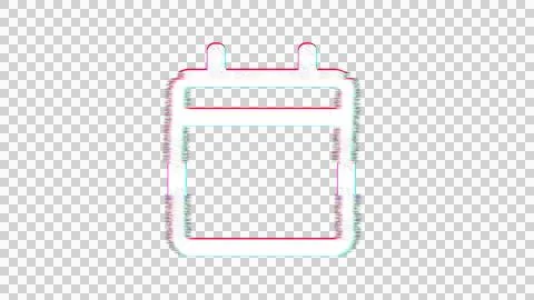 Icon calendar solid is distorted. Glitch. Noise, chromatic aberration, geometric Illustrazione stock