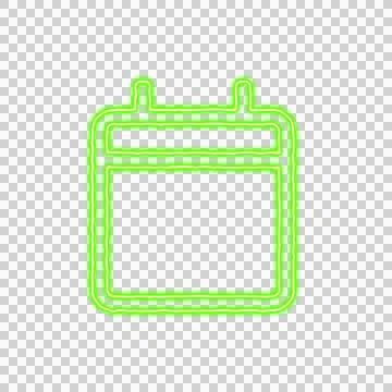 Icon calendar solid from the flow of energy of green color. Shimmering neon Illustrazione stock