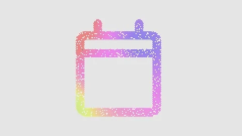 Icon calendar solid is made up of LED square shapes that shimmer and flicker. Stockbeeldmateriaal 291961344