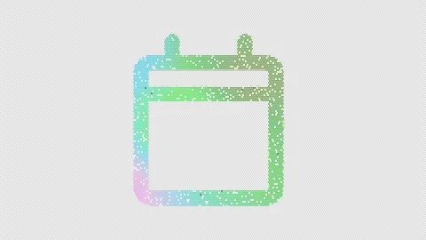 Icon calendar solid is made up of LED square shapes that shimmer and flicker. Stockbeeldmateriaal 291985723