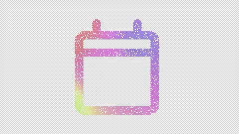 Icon calendar solid is made up of LED square shapes that shimmer and flicker. Stockbeeldmateriaal 291988918