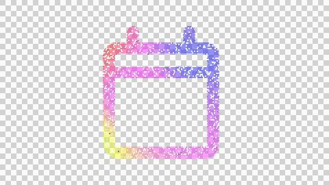 Icon calendar solid is made up of LED square shapes. There are bright diodes and Stock Illustration