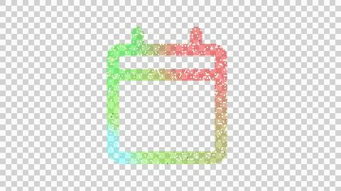 Icon calendar solid is made up of LED square shapes. There are bright diodes and Illustrazione stock