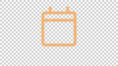 Icon calendar solid is made of yellow grains of sand. Some grains of sand fall Illustration