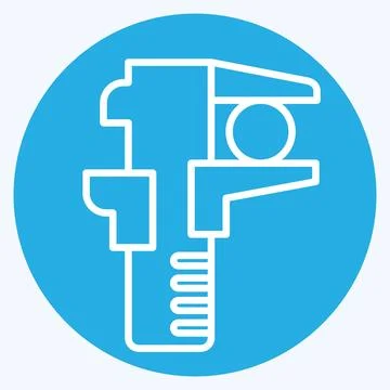 Icon Caliper. related to Building Material symbol. blue eyes style. simple .. Ilustración de archivo