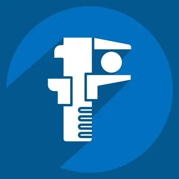 Icon Caliper. related to Building Material symbol. long shadow style. simpl.. Stock Illustration