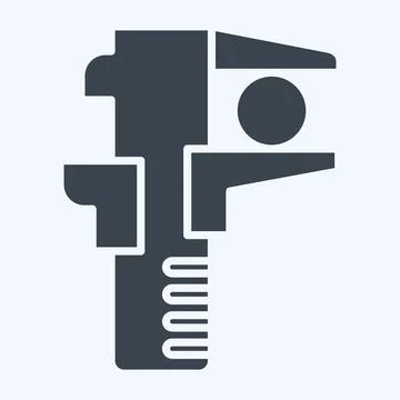 Icon Caliper. related to Building Material symbol. glyph style. simple desi.. Ilustración de archivo