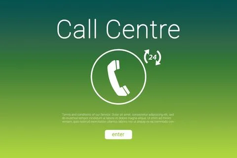 Icon with call centre text Stock Illustration