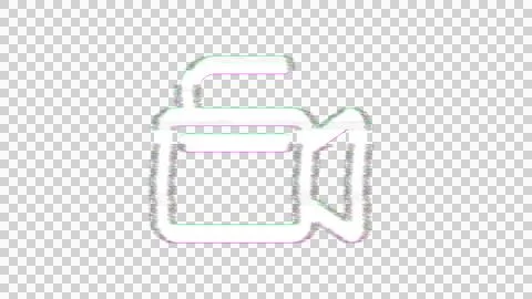Icon camcorder is distorted. Glitch. Noise, chromatic aberration, geometric Stock Illustration