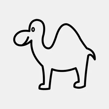 Icon camel. Islamic elements of Ramadhan, Eid Al Fitr, Eid Al Adha. Icons i.. Illustrazione stock
