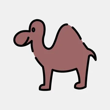 Icon camel. Islamic elements of Ramadhan, Eid Al Fitr, Eid Al Adha. Icons i.. Illustrazione stock