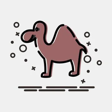 Icon camel. Islamic elements of Ramadhan, Eid Al Fitr, Eid Al Adha. Icons i.. イラスト素材