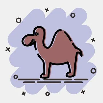 Icon camel. Islamic elements of Ramadhan, Eid Al Fitr, Eid Al Adha. Icons i.. Illustrazione stock
