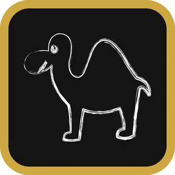Icon camel. Islamic elements of Ramadhan, Eid Al Fitr, Eid Al Adha. Icons i.. Stockillustratie