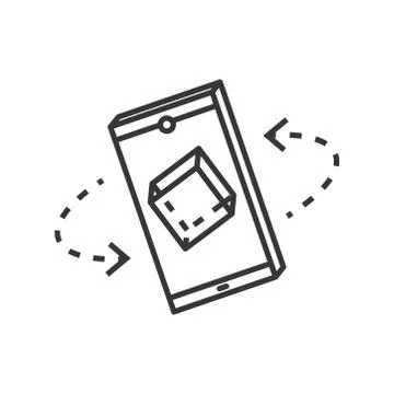 Icon of camera 360 degrees, virtual tour line detailed Stock Illustration