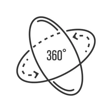 Icon of camera 360 degrees, virtual tour line detailed Stock Illustration