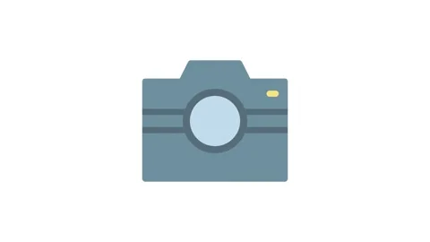 Icon of a camera with a blue background, illustrating concepts related to p.. Stock Footage 332905039