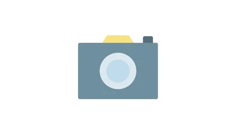 Icon of a camera with a blue background, indicating a focus on photography. Stock Footage 332905218