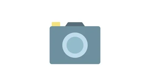 Icon of a camera with a blue background, indicating a focus on photography. Stock Footage 332905242