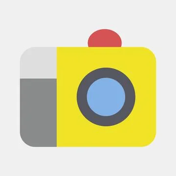 Icon camera. Camping and adventure elements. Icons in flat style. Good for .. Stock Illustration