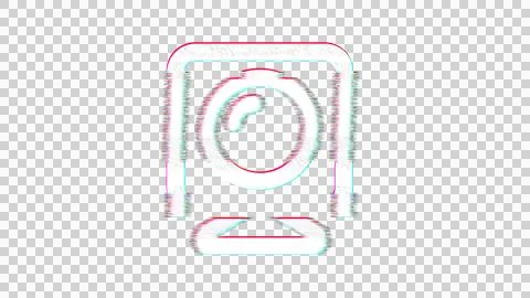 Icon camera home is distorted. Glitch. Noise, chromatic aberration, geometric Stock Illustration