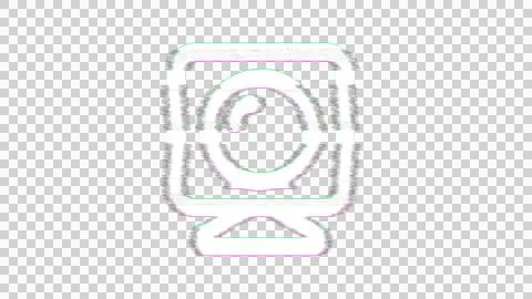 Icon camera home is distorted. Glitch. Noise, chromatic aberration, geometric Stock Illustration