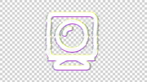 Icon camera home is distorted. Glitch. Noise, chromatic aberration, geometric Stock Illustration