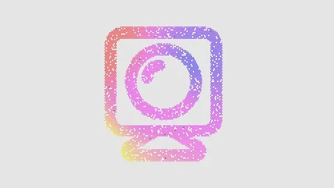 Icon camera home is made up of LED square shapes that shimmer and flicker. There Stock Footage 296627480