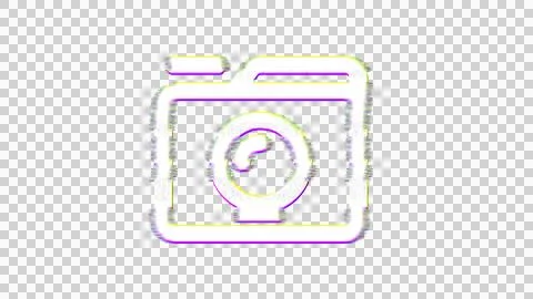 Icon camera retro is distorted. Glitch. Noise, chromatic aberration, geometric Stock Illustration