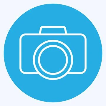 Icon Camera. suitable for Art symbol. Blue Eyes Style. simple design editable Illustrazione stock