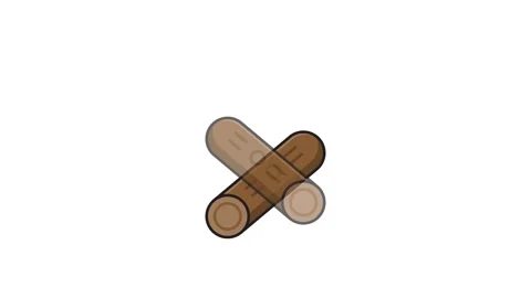 Icon of a campfire with two logs, representing a cozy outdoor fire scene fo.. Stock Footage 335137346