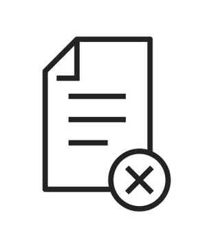 Icon of canceled document. Checklist, file, document. Paperwork concept vecto Stock Illustration