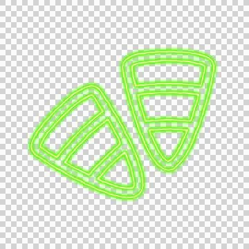 Icon candy corn from the flow of energy of green color. Shimmering neon Stock Illustration