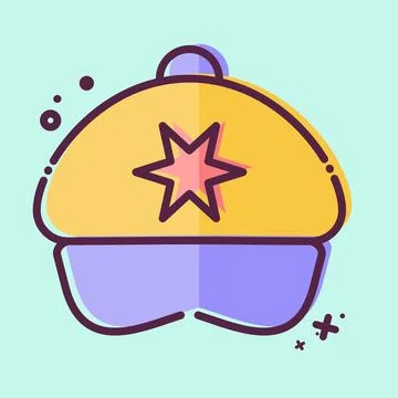 Icon Cap. related to Hat symbol. MBE style. simple design editable. simple .. Stock Illustration