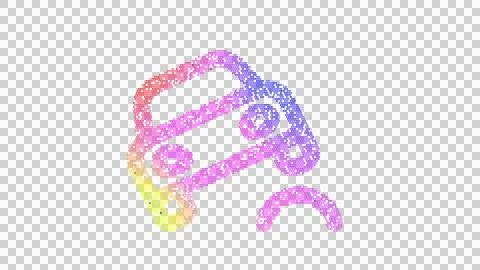 Icon car bump is made up of LED square shapes. There are bright diodes and there Stock Illustration