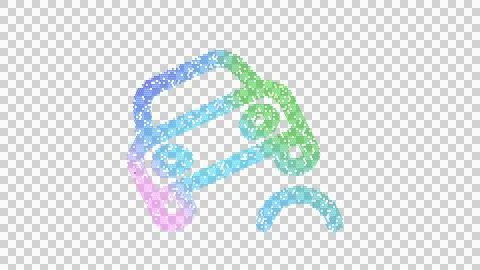 Icon car bump is made up of LED square shapes. There are bright diodes and there Stock Illustration