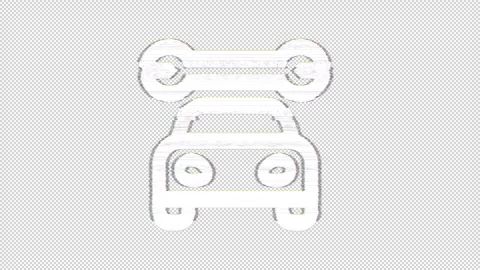 Icon car mechanic is distorted. Glitch. Noise, chromatic aberration, geometric Video stock 305894427