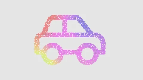 Icon car side is made up of LED square shapes that shimmer and flicker. There Stock Footage 291983264