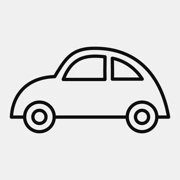 Icon car. Transportation elements. Icons in line style. Good for prints, po.. イラスト素材