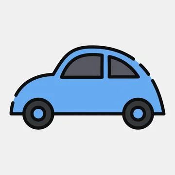Icon car. Transportation elements. Icons in filled line style. Good for pri.. イラスト素材