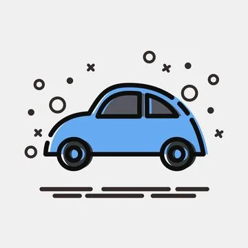 Icon car. Transportation elements. Icons in MBE style. Good for prints, pos.. イラスト素材
