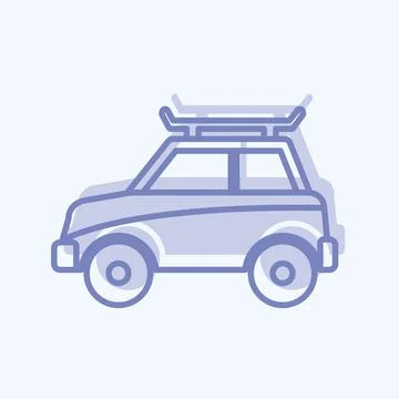 Icon Car - Two Tone Style - Simple illustration,Editable stroke Illustrazione stock