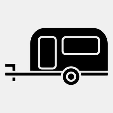 Icon caravan. Transportation elements. Icons in glyph style. Good for print.. イラスト素材