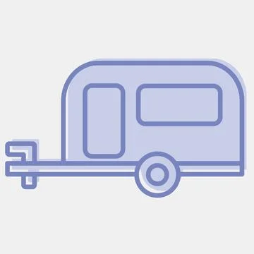 Icon caravan. Transportation elements. Icons in two tone style. Good for pr.. Stock Illustration