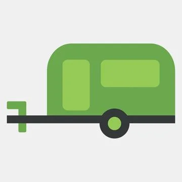 Icon caravan. Transportation elements. Icons in flat style. Good for prints.. イラスト素材