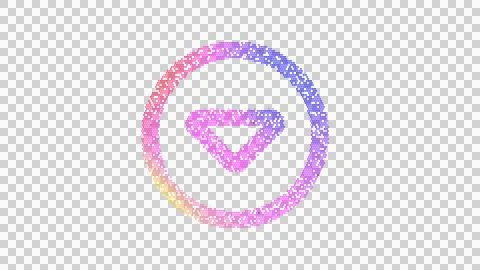 Icon caret circle down is made up of LED square shapes. There are bright diodes Illustrazione stock
