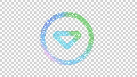 Icon caret circle down is made up of LED square shapes. There are bright diodes Illustrazione stock