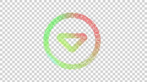 Icon caret circle down is made up of LED square shapes. There are bright diodes Illustrazione stock