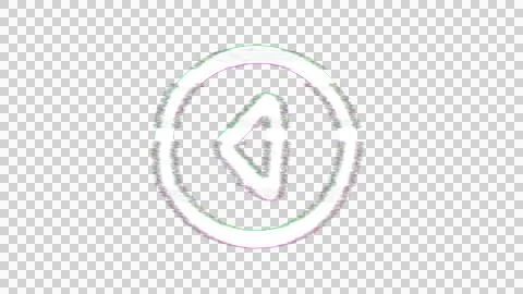 Icon caret circle left is distorted. Glitch. Noise, chromatic aberration, Stock Illustration