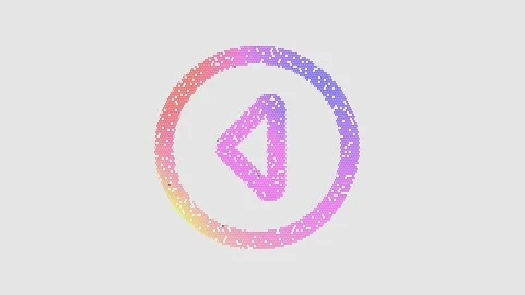 Icon caret circle left is made up of LED square shapes that shimmer and flicker. Vídeos de archivo 296728553